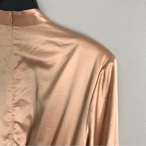 5 for $25! 💕 Mock Golden Neck Lantern Sleeve Ruched Dress ❤️‍🔥 - Picture 12 of 13